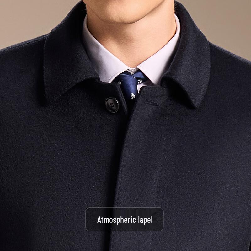 Antonio Men's Luxury 100% Wool Long Business Overcoat