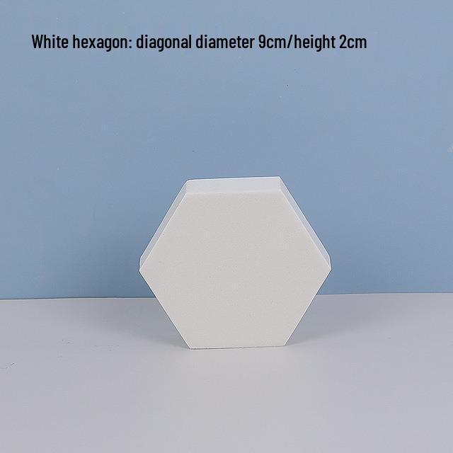 White Foam Geometric Cube Photo Props with Background Board and Small Ornaments