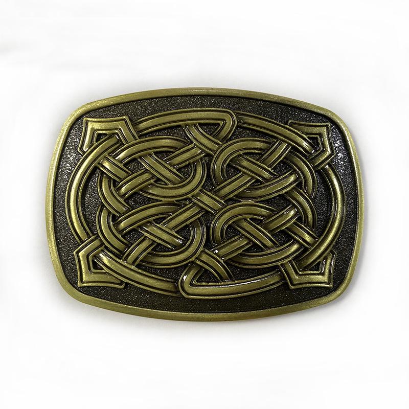 Celtic Cross Western Cowboy Round Belt Buckle