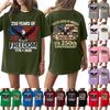 Women's Casual Independence Day 251 Anniversary Printed T-shirt Round Neck Pullover Short Sleeve Top
