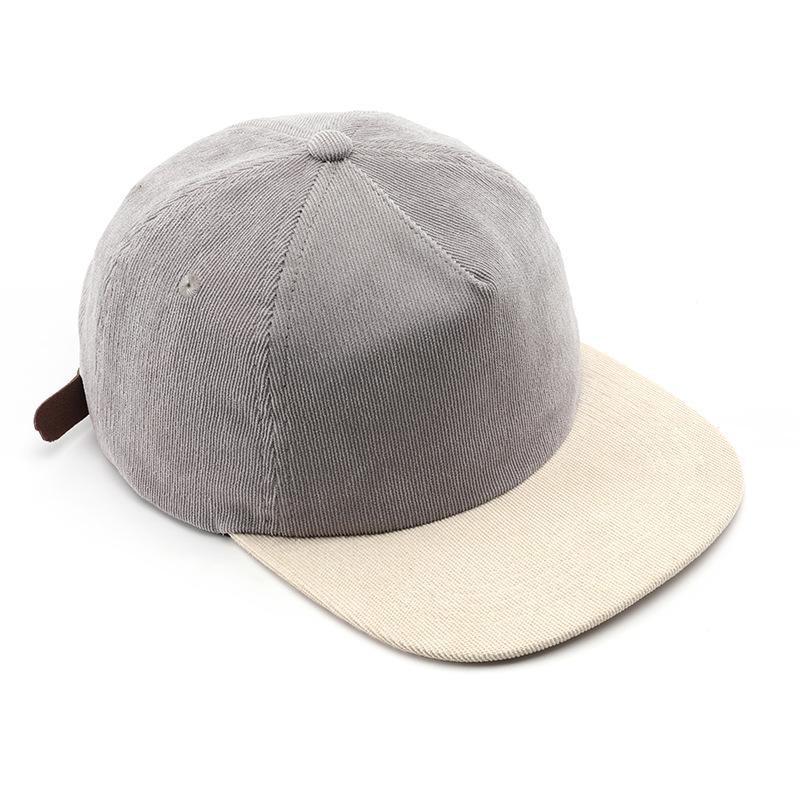 American Retro Contrasting Visor Corduroy Cap Outdoor Versatile Hat Hip Hop Baseball Cap Couple Flat Edge