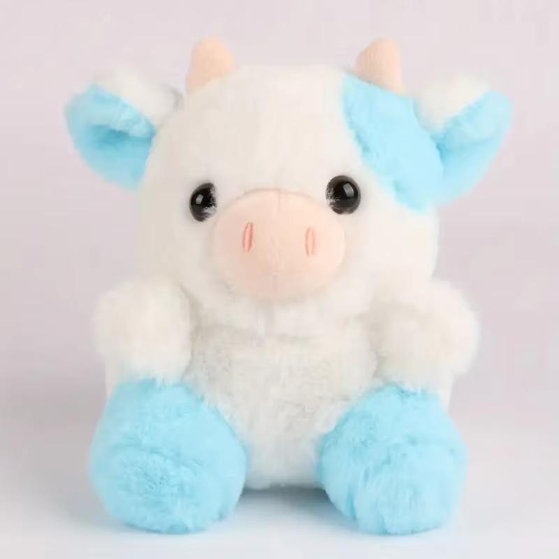 20cm/7.87in Kawaii Strawberry Cow Soft Stuffed Plushie Doll Animal Cow Toy Children's Christmas Birthday Gift Bedroom Sofa Decor