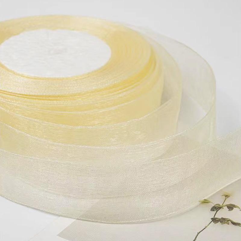 50yards Braided Hair Ribbon Binding Bow Ties DIY for Gift Wrapping 2.5cm Floral Bouquet Decorative Tulle Ribbon