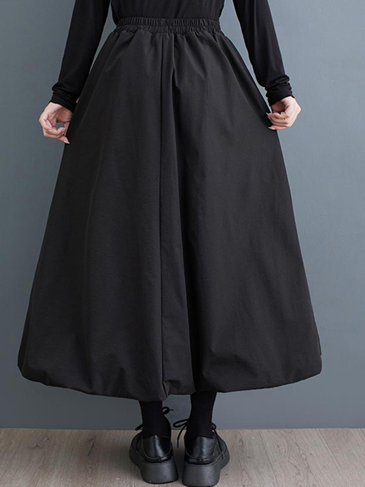 Xitao Patchwork Big Pocket Elastic Waist Female Skirt ZY8893