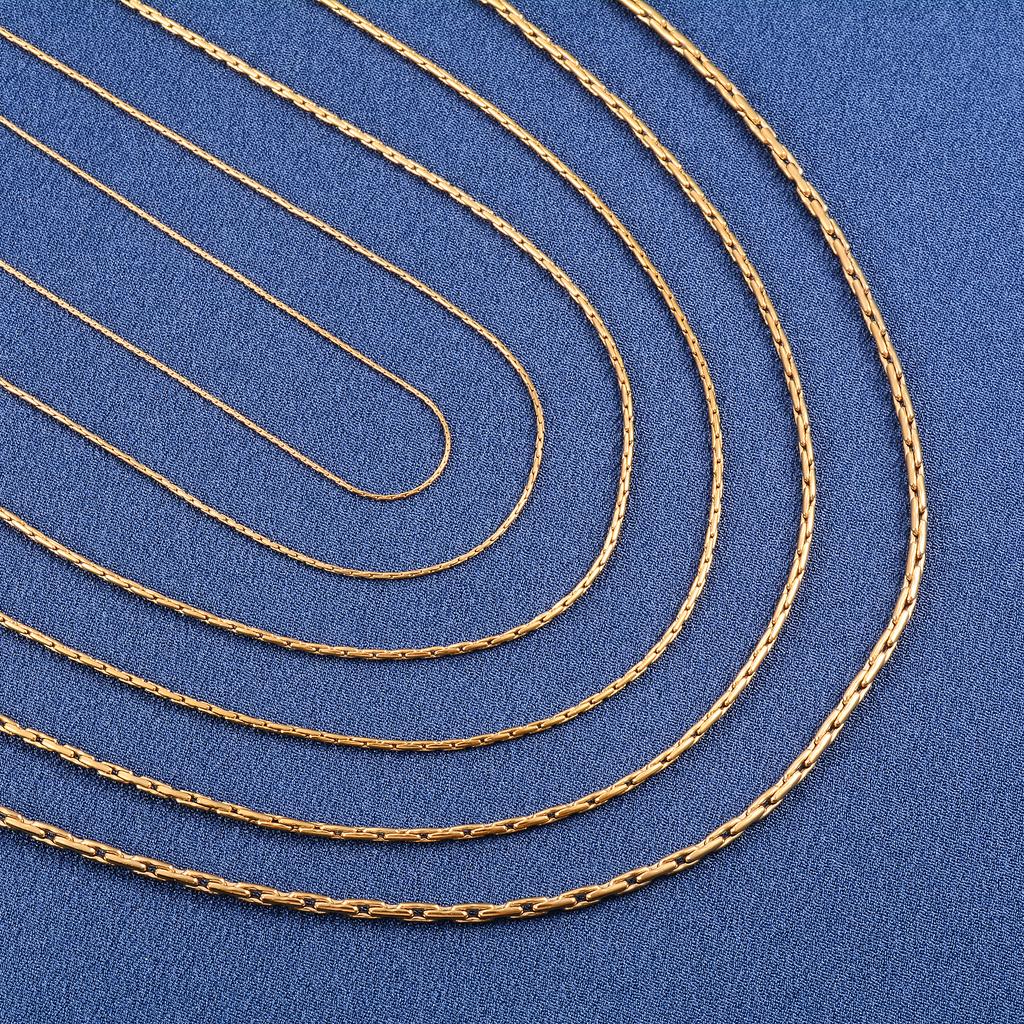 316L Stainless Steel Link Cable Neck Chain Thin Necklace for Women Ladies Gold Color Plated Choker Jewelry Accessories Her Gift