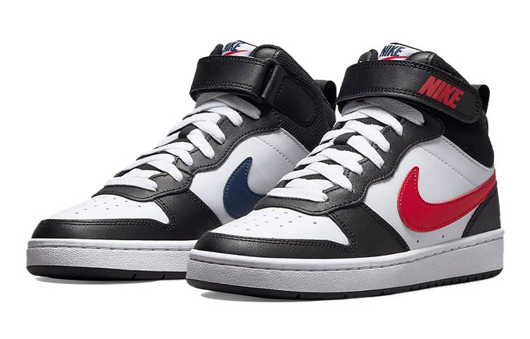 Nike Court Borough Mid 2  White Black University Red  GS DO5889-161 38.5