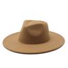 Wool Top Hat Casual Jazz Hat Tide Flat-Brimmed British Hat Ladies Big-Edged Retro Felt Hat