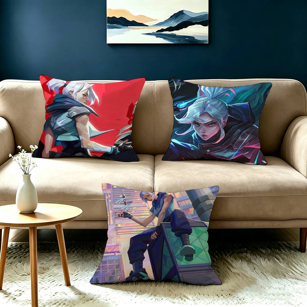 Hot Shooting Character Clove Jett Square DoubleSided printed Pillow Case Bedroom Bedside Pillow Sofa Cushion Cover