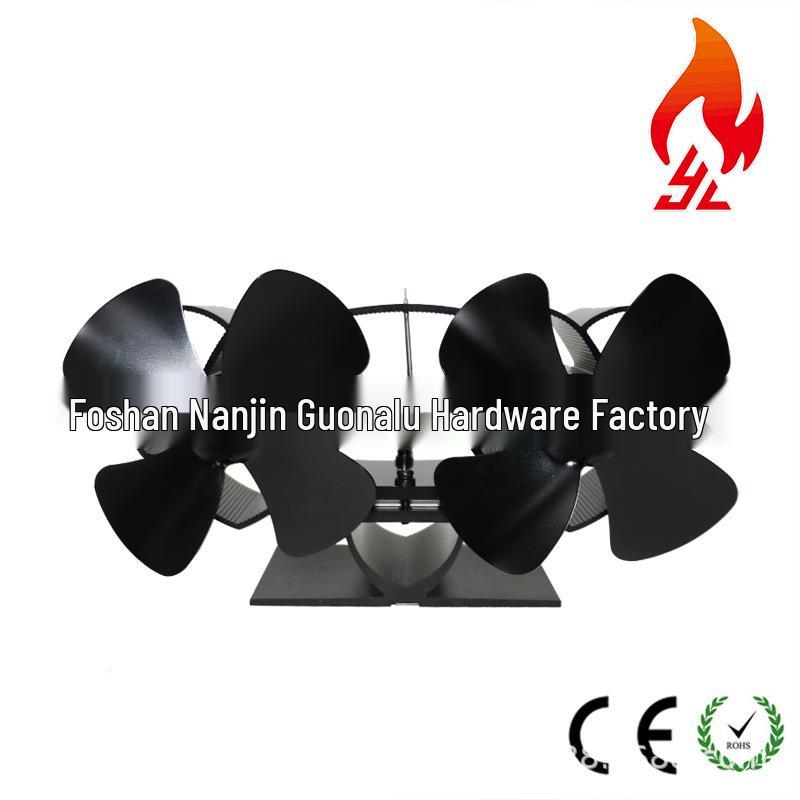 5-Blade Aluminum Alloy Fireplace Fan, Large Wind Power, 172MM Diameter (2021)