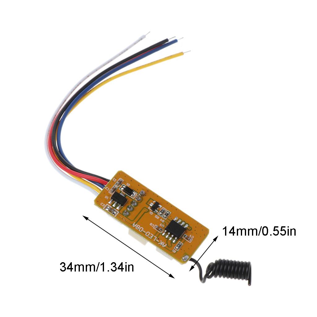 Remote Control 1CH Channel ON OFF Wireless RF Controller Transmitter 5V-12V Relay DIY Kits Module Board 2 Button