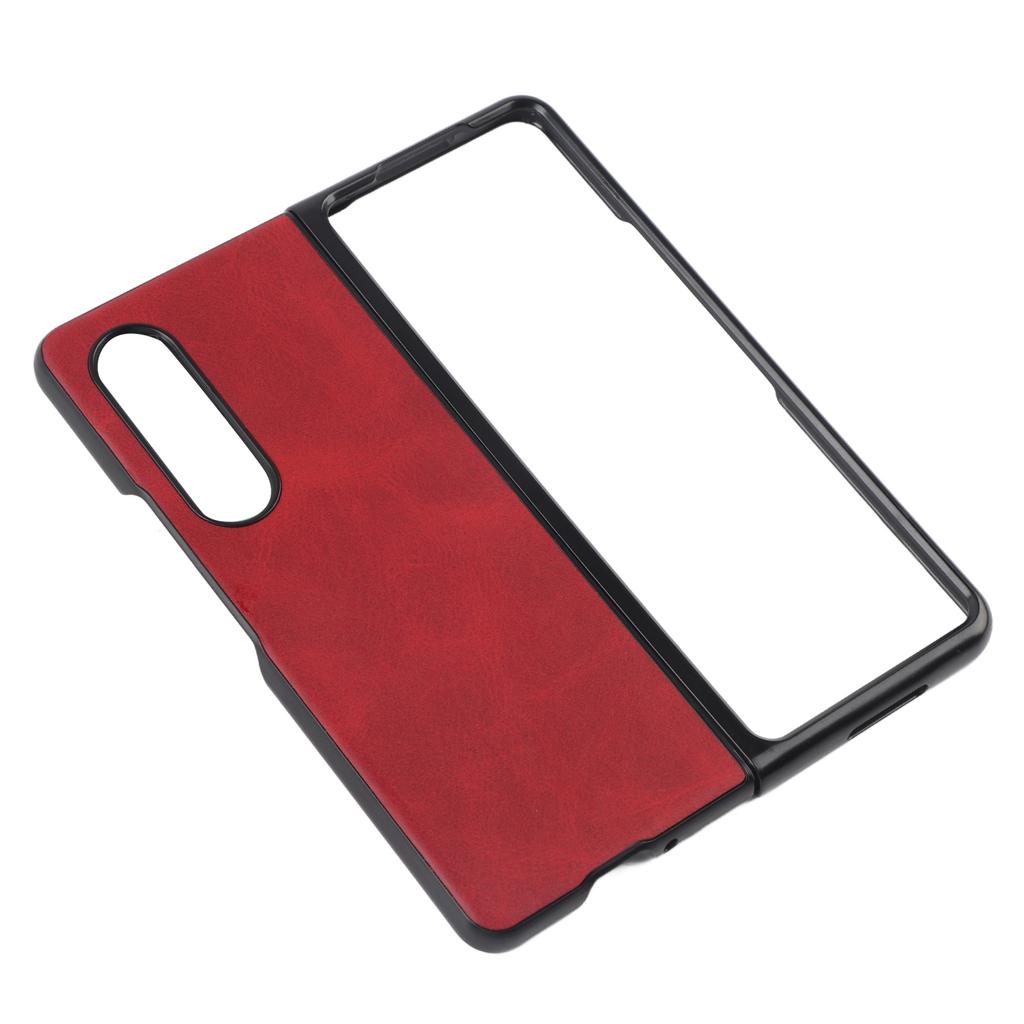 Leder Hartschale für Samsung Galaxy Z Fold 3 Handy Kratzfeste Stoßfeste Hülle