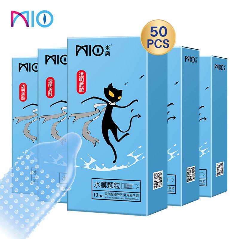 MIO Condoms Extra Hyaluronic Acid Lubricant Long Lasting Lubrication Condom 52mm Large Particles Sex Toy