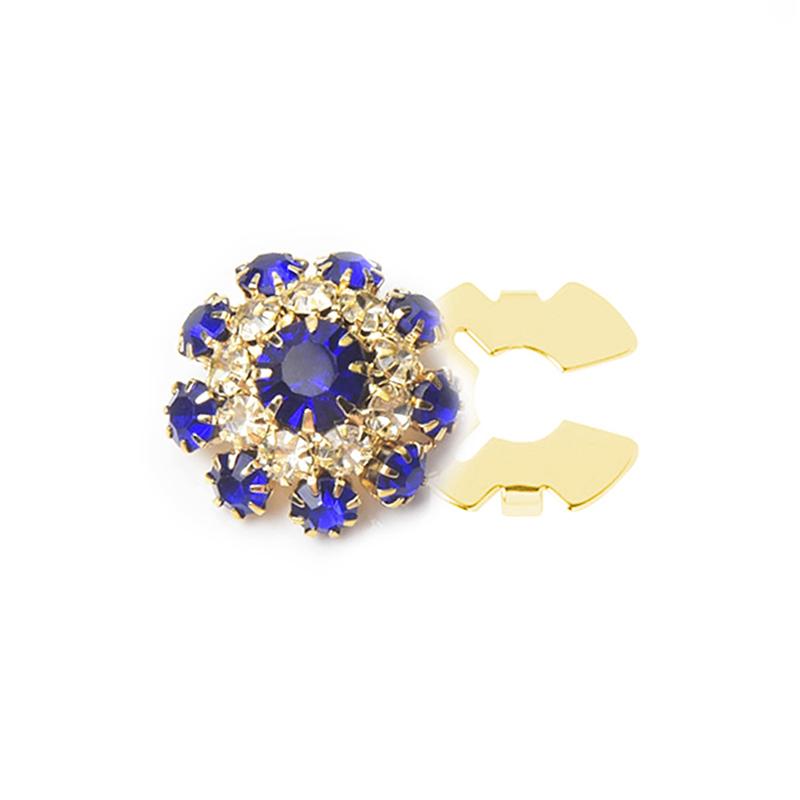 European American Button Covers Shiny Rhinestone Button Clip Tux Accessories For Women Detachable Flower Button Covers Gifts