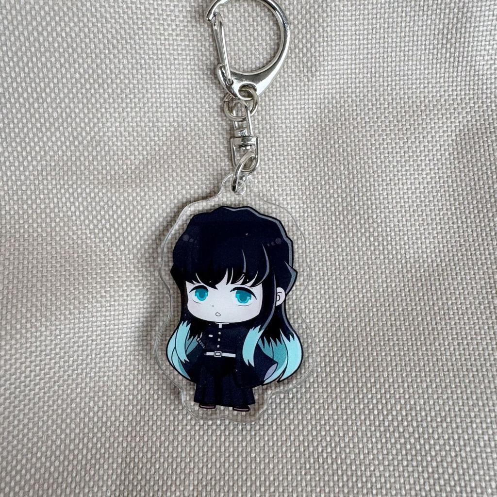Anime Demon Slayer Figure Tanjirou Kamado Nezuko Tomioka Giyuu Kimetsu No Yaiba Cartoon Acrylic Keychain Pendant Key Ring Lovely Gifts