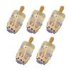 5Pcs Girl Hairpins Clear Gradient Color Simulated Popsicle Shape Transparent Hair Clips Anti-Slip Design Mini Lightweight Hair Pins