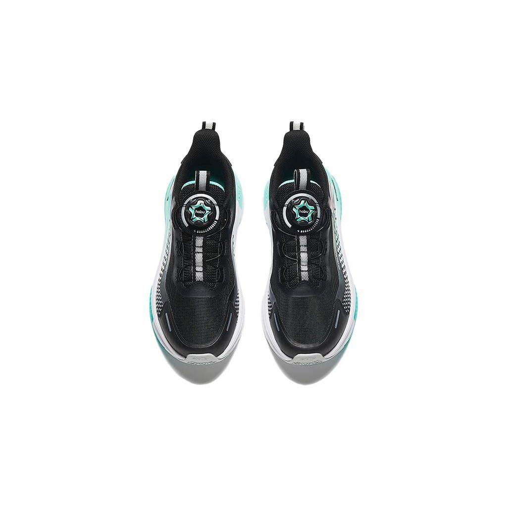 Anta Lingfeng Shock Absorption Low Top Kids Running Shoes Kids Running Shoes Black Green 312335530-5