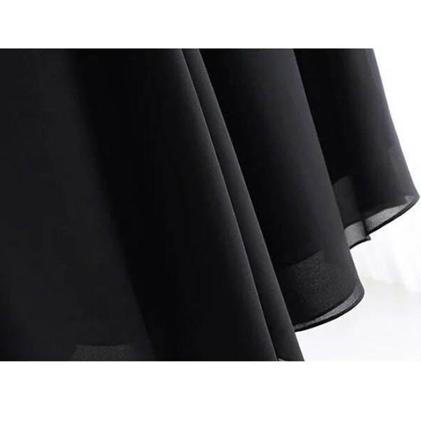 Black Skirt Women's Summer Dress Mid-length Culottes Pleated High Waist Eight-point Wide-leg Pants Skirt