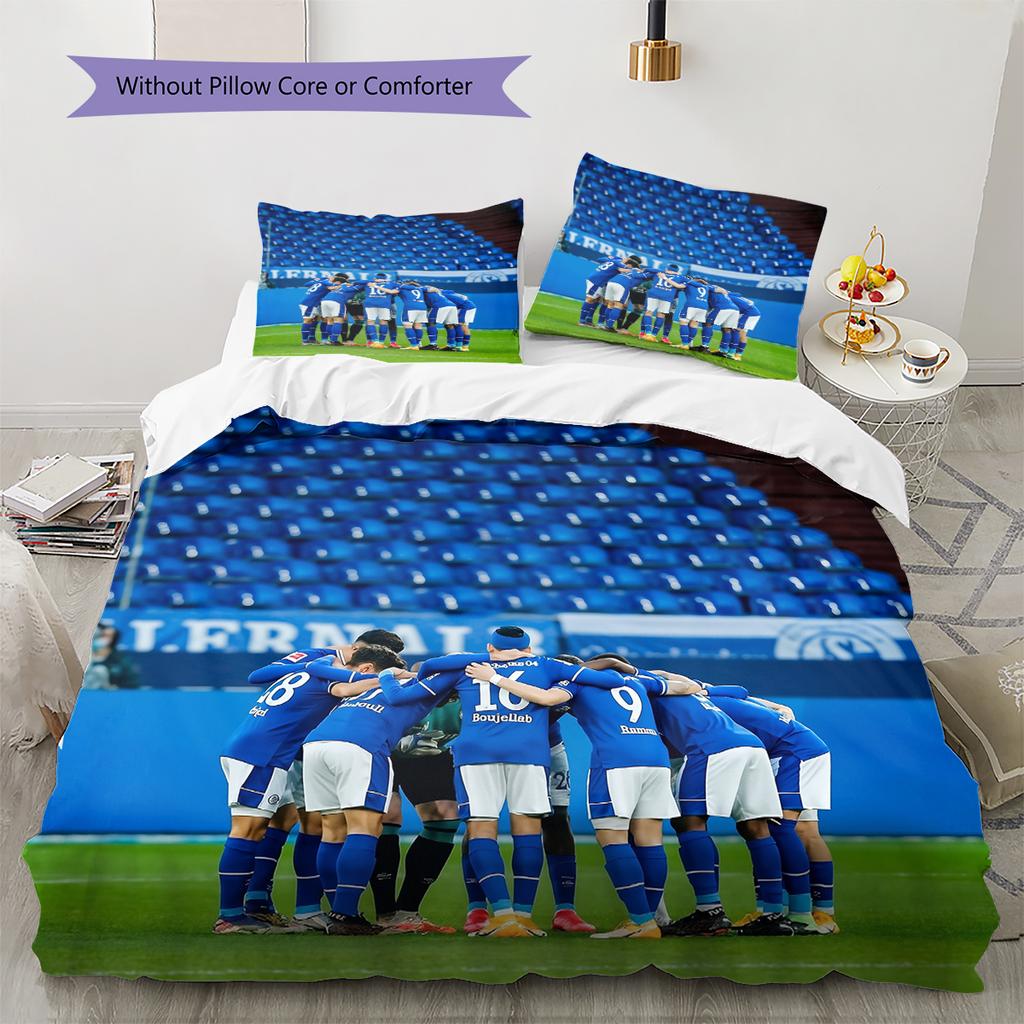Biancheria da letto con motivo Schalke 04 Football Club Decorazione per la casa Regalo di compleanno (1 * copripiumino + 2 * federa, senza nucleo)