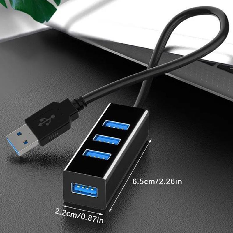 USB ჰაბი მრავალი USB სპლიტერი ჰაბი გამოიყენეთ დენის ადაპტერი 4 პორტი მრავალჯერადი ექსპანდერი