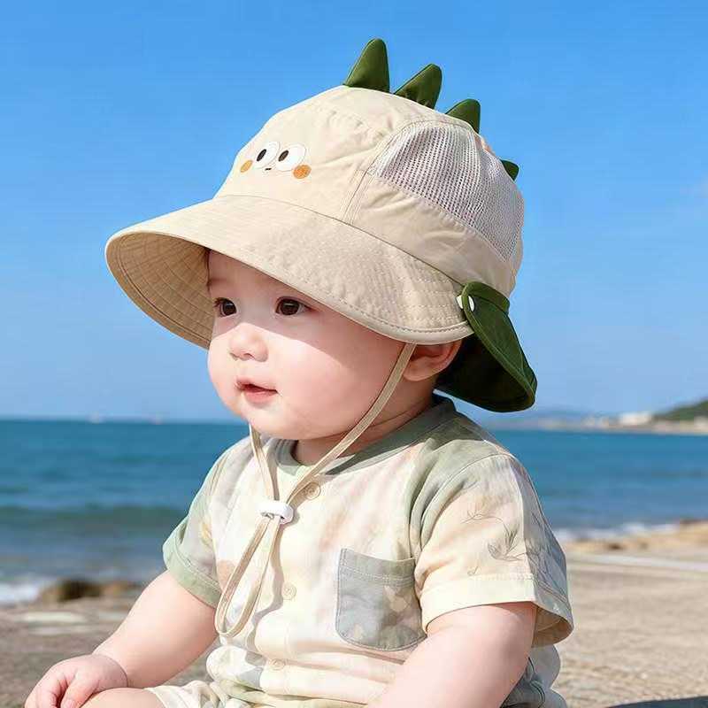 Cute Fishing Cap Children Breathable Protection UV Large Brim Beach Sun Hat Sunshade Quick Dry Mesh Cartoon Camping Bucket Cap