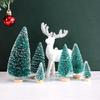 Artificial Mini Wooden Christmas Tree Pink Blue Green White Gold Tower Pine Small Sisal Christmas Tree Tabletop Ornament Decor