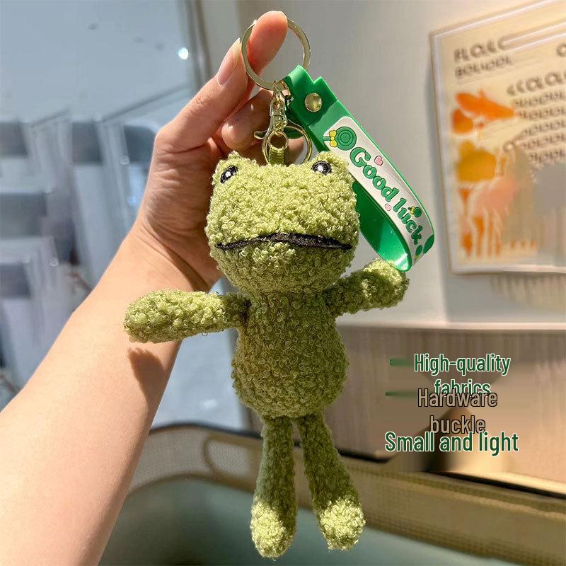 Portachiavi Peluche Rana Cartone Animato Personalizzato: Ciondolo Carino e di Alta Qualità per Zaino o Auto