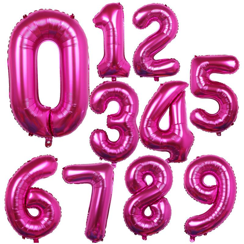 32 Inch Digital Aluminum Film Balloon, Medium Digital Gold Silver Red Black Gradual Change Color Birthday Decoration Wedding Party Balloon