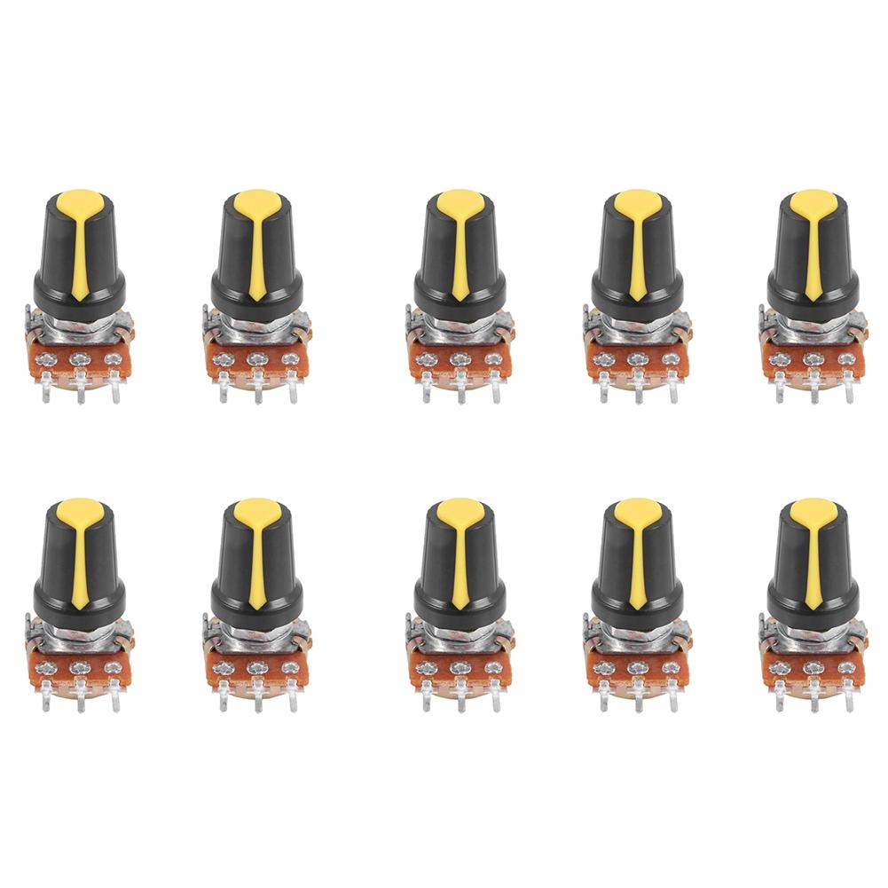 A84X-10 Piece 100K Ohm 3 Terminals Linear Taper Rotary Audio B Type Potentiometer Pot