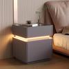 Smart Italian Minimalist Bedside Table with 3 Drawers and Light