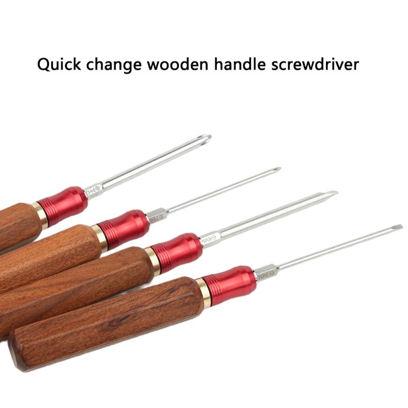 Holzgriff Schraubendreher Handwerkzeug Festwert Drehmoment Messing Spannzange Holzbearbeitung Ersatzzubehör Haushalt
