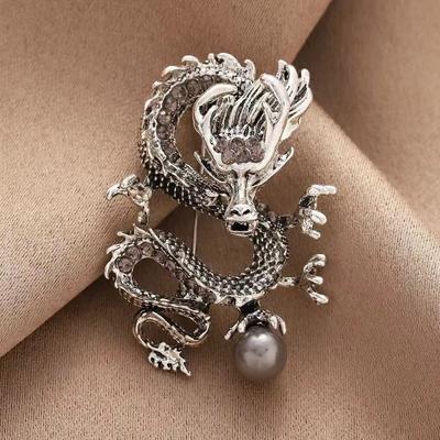 Creative Alloy Dragon Brooch Unique Design Decorative Badge Accessory for Clothing Bags and Hats Suitable for Various Occasions