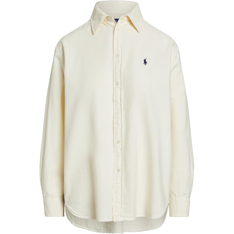 

Женская рубашка поло с длинным рукавом и вышивкой логотипа Polo Ralph Lauren, цвет кремовый WMPOSHTNDN20279-101