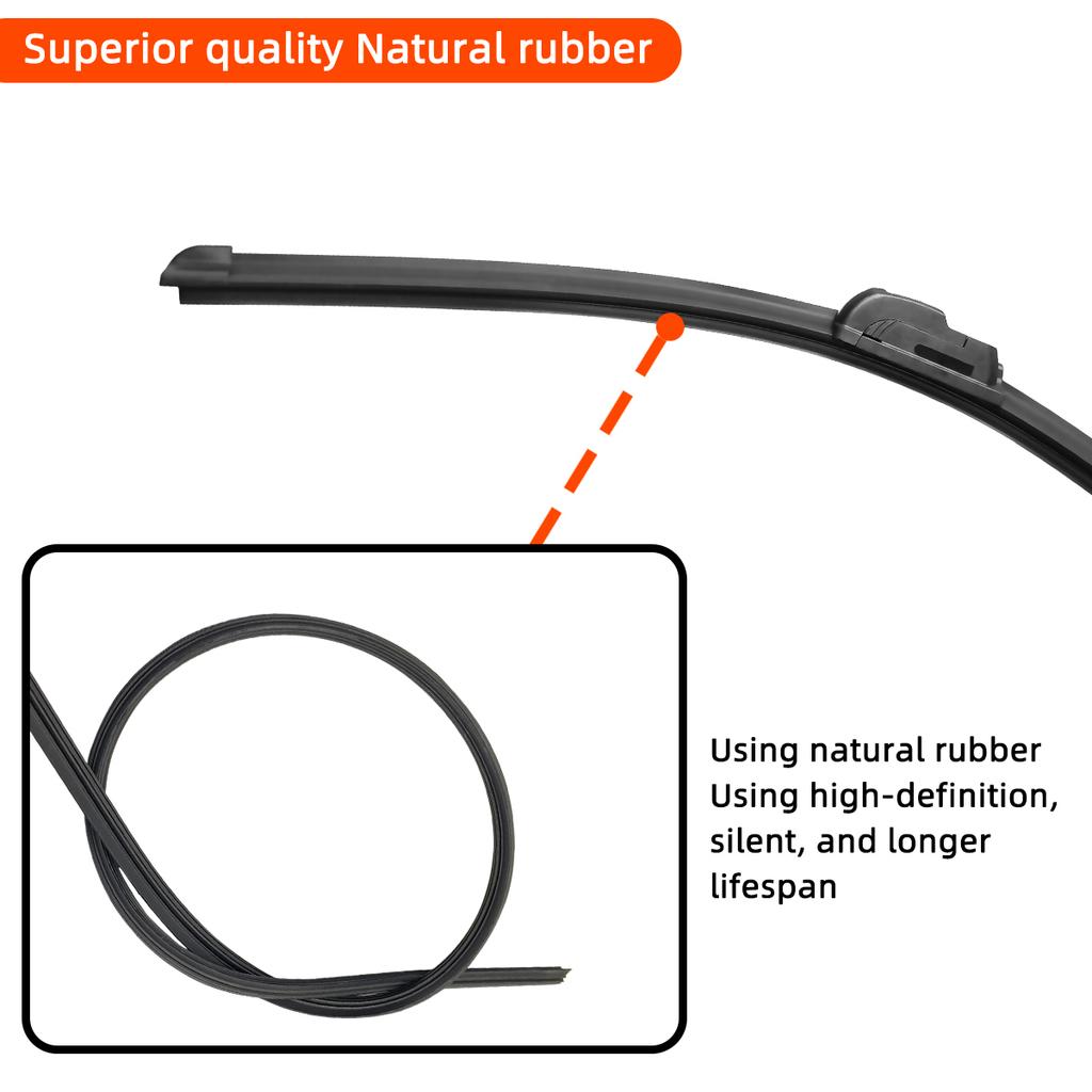 Universal J-Shaped U-Shaped Hook Car Wiper Blade 1PC Soft Rubber Windshield Wiper Uses For Auto Car Windshield Cleaning
