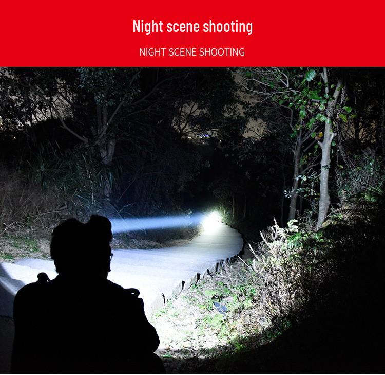 Rechargeable Outdoor Headlamp: Strong Spotlight & Floodlight for Camping and Night Riding