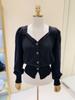 BLUE LABEL Heart Button Point Puff Cardigan