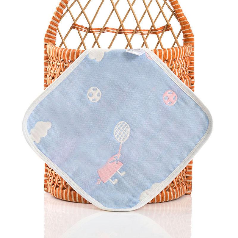 

Квадратное полотенце из чистого хлопка 25*25, шестислойная марля, хлопок, детский крючок с рисунком, маленькое полотенце, полотенце для детского сада, слюна 25*25