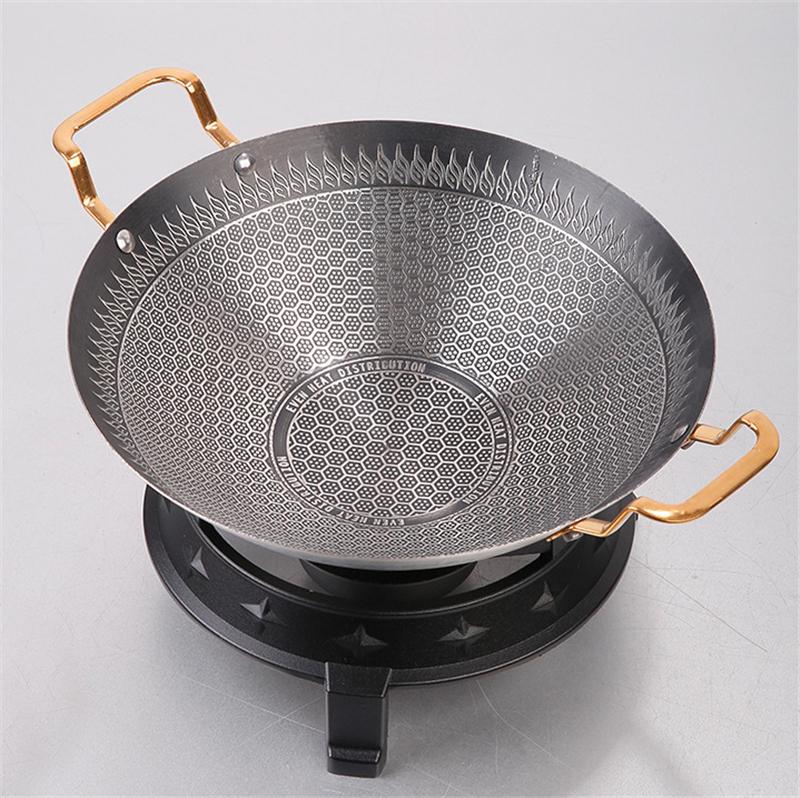Non stick dry boiler Commercial hot pot Round bottom alcohol furnace Household stainless steel pot Spicy Spicy Pot hotpot