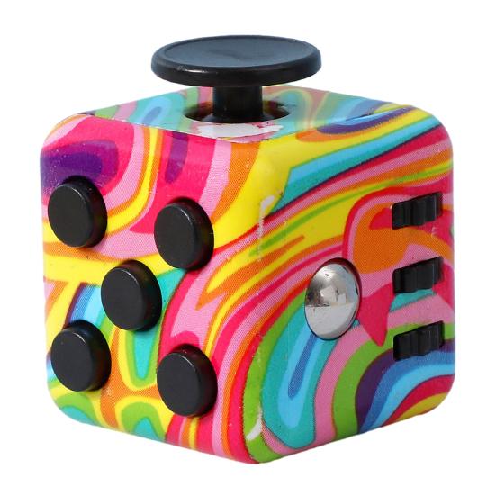Stress Relief Mini Cube Toy Portable Six-Sided Anxiety Relieving Cube Home Office Worker Silent Calming Cube Sensory