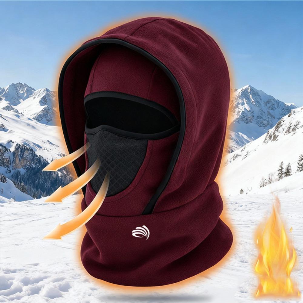 Waterproof Polar Fleece Balaclava Hat Thermal for Cold Weather Face Cover Cycling Skiing Face Neck Warmer Beanie Cap