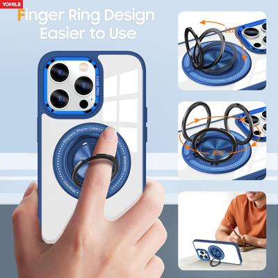 360° Klarer Ständer Ringhalter Auto Für Magsafe Hülle Für iPhone 16 15 14 13 12 11 Pro Max X XS XR 7 8 Plus SE Magnetische Ladeabdeckung