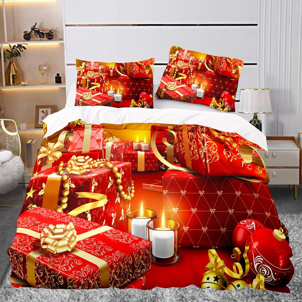 Рождественский подарок с узором пододеяльник комплект постельного белья для детей — фото 11