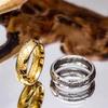 Anillo de pareja de acero inoxidable de El Señor de los Anillos - Estilo europeo y americano - Saturno - Círculo liso para hombre