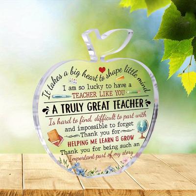 Apple-Shaped Teacher Appreciation Plaque - Floor Mount, with Globe Pattern, Ideal for Graduation, Birthday, Back To School, and Teacher's Day Gifts