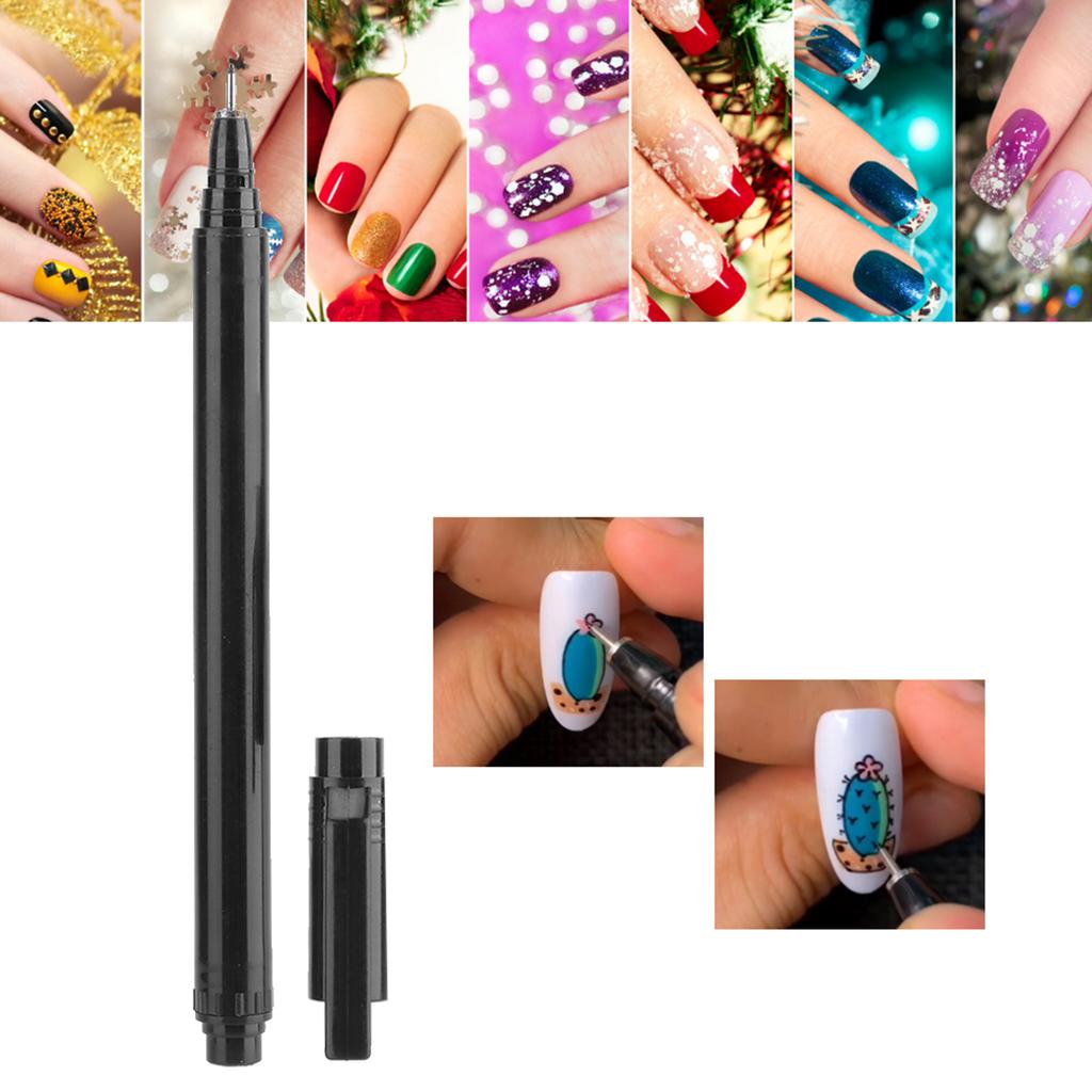 Professional Portable Nail Graffiti Pen DIY Flower Pattern Nail Painting Drawing Pen BlackBlack