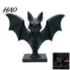 Durable PLA Bat Statue 3D Printed Figurine, Gothic Black Sculpture, Spooky Holiday Table Decor Tabletop Ornament for Halloween Home Shelf Desk