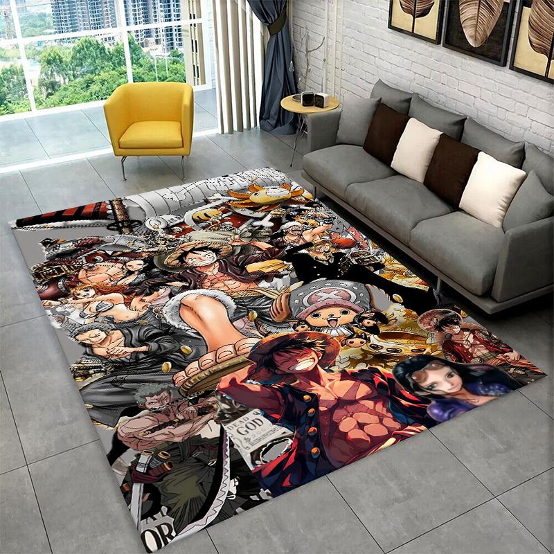 Anime Zoro One P-Piece Cartoon Carpet Rug for Playroom Bedroom Living Room Sofa Home Decor,kid Area Rug Non-slip Floor Mat