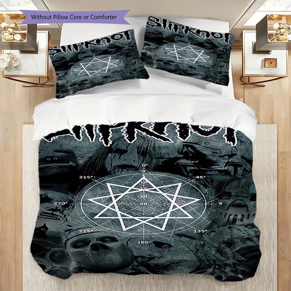 Metal Bands Dark Artistry Bedding (1 * duvet cover + 2 * pillowcase, without core) 2D Flat Bedding set Duvet cover and pillowcase Soft and comfortable