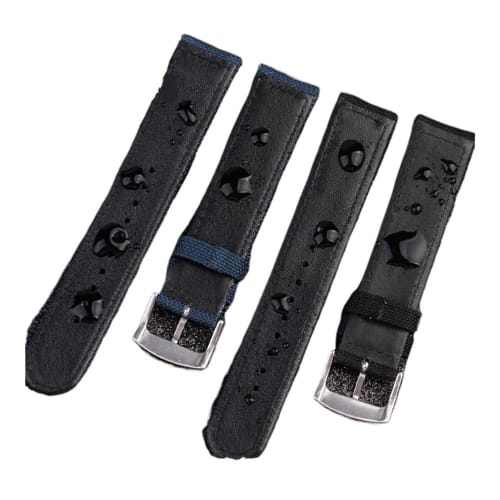 Nylon Canvas Bottom Watch Strap for Seiko No. 5 SRPC31J1 SSC295J1 20, 21, 22mm Black, Green, Gray, Khaki, and Blue Men's Watch Band (Gray-B pin, 22mm)