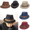 Unisex Barnmode Cool Jazz Hatt med Upphöjd Kulle och Kort Brätte Fedora-hatt