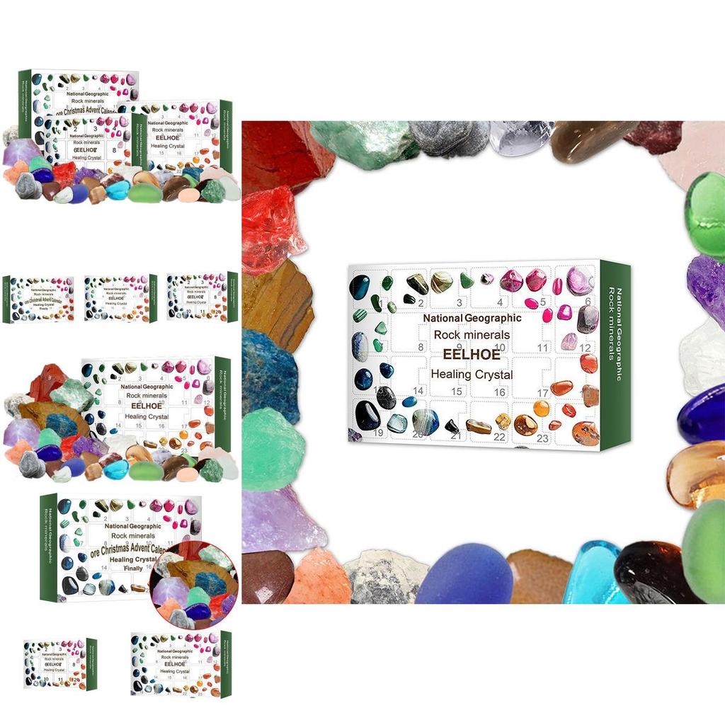 Xmas Countdown Advent Calendar With Unique Healing Crystal Stones**